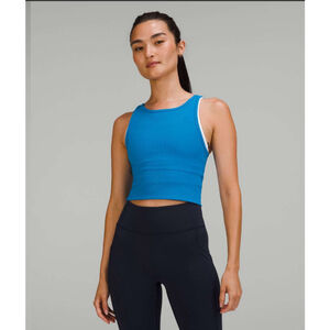 Lululemon‎ Power Pivot Ribbed Tank Poolside Blue Size 2